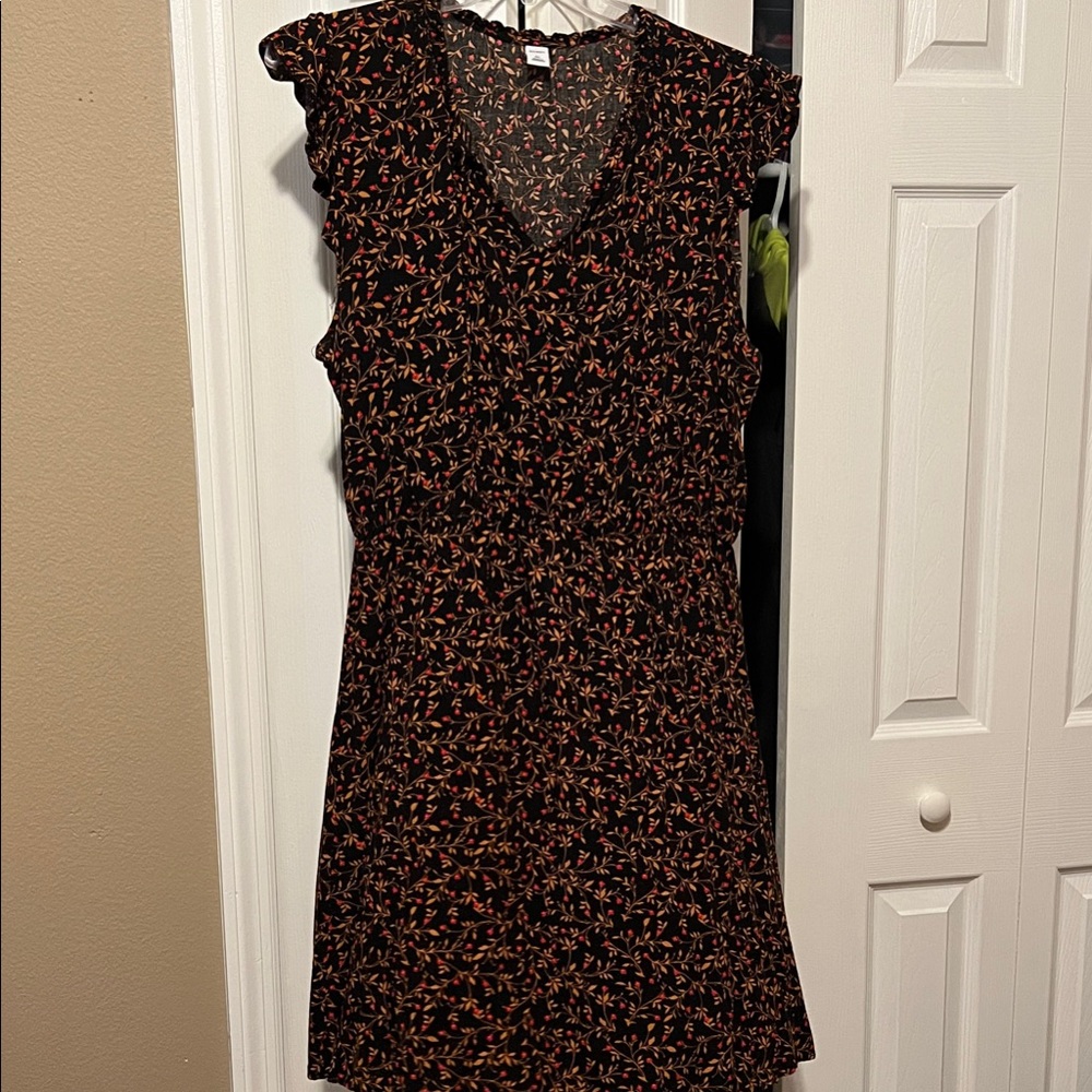 Old Navy Black and Pink Floral Mini Dress
